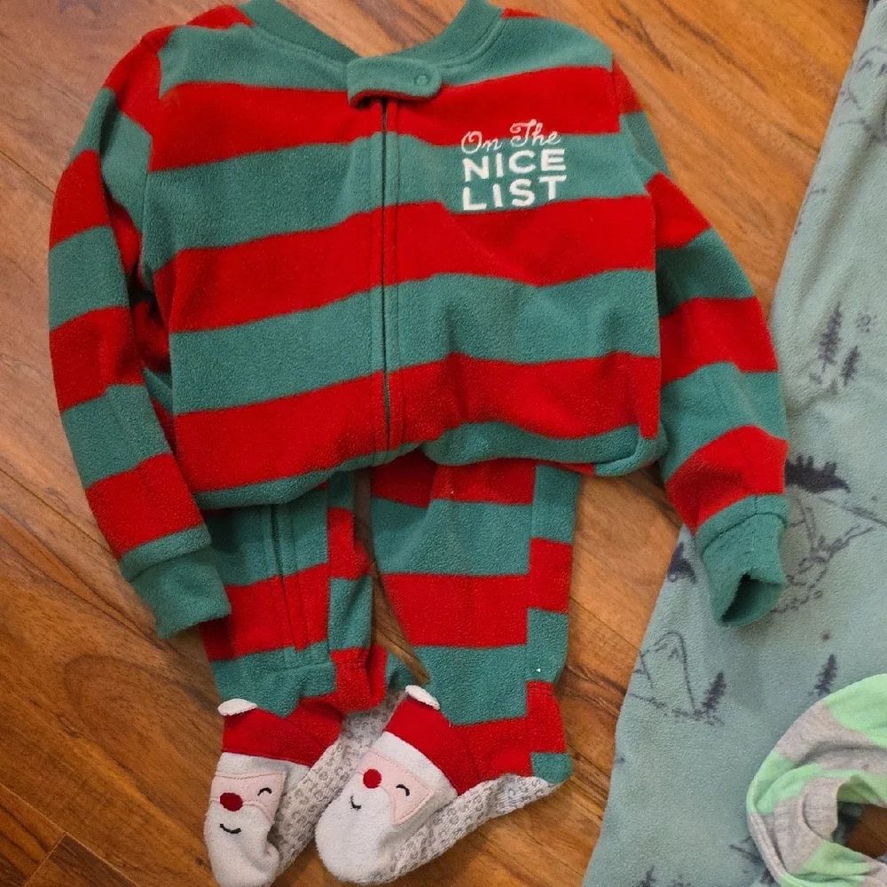 Carter's Green and Red Footies One Piece